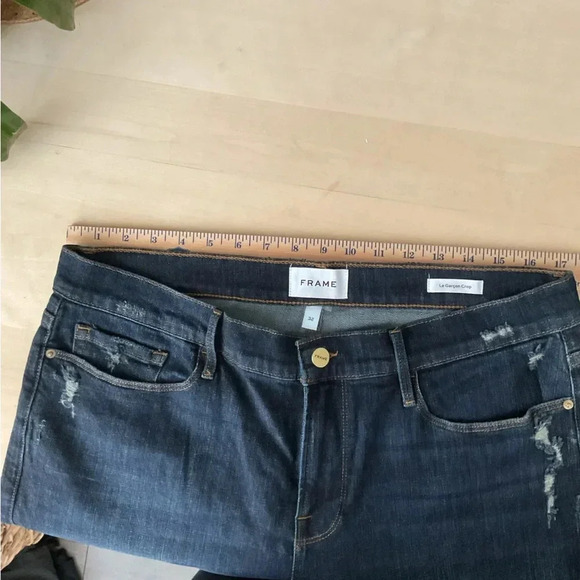 Frame Le Garçon Crop Covant Dark Wash Boyfriend Jeans 33 - Picture 4 of 10